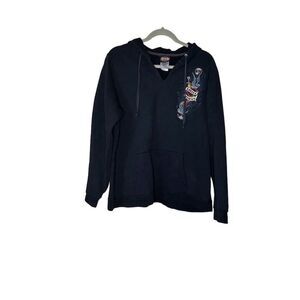 Harley-Davidson Women's Pullover Hoodie Black Size 1X Front Pocket Drawstring